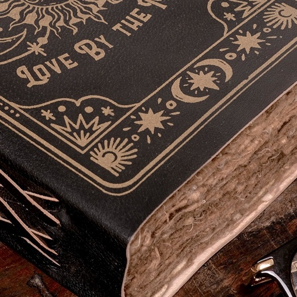 🕯✨Handwoven 100% Genuine Leather & Cotton Celestial Journal ✨🕯Spellbook … - Picture 9 of 17